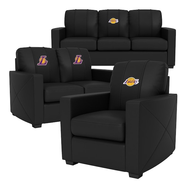 Dreamseat Silver Sofa with Philadelphia 76ers GC Logo